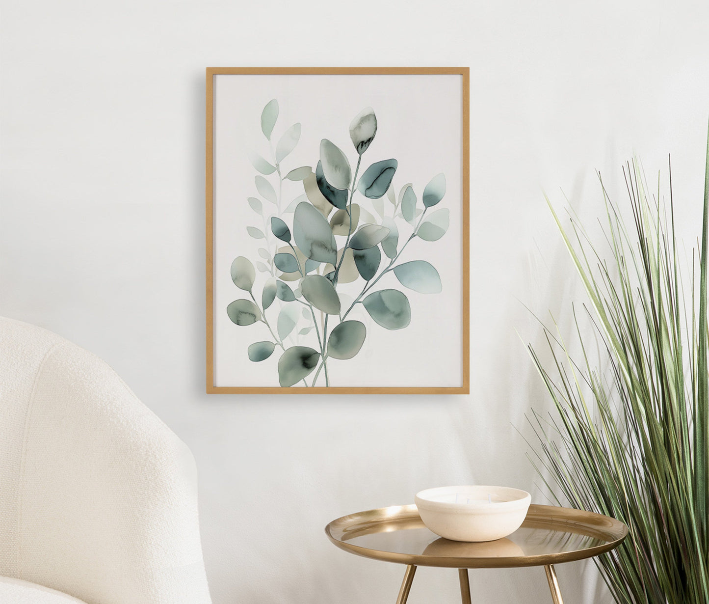 Eucalyptus Watercolor Botanical Framed Wall Art