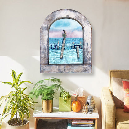 Pelican Wood Wall Art - Coastal Shoreline Decor