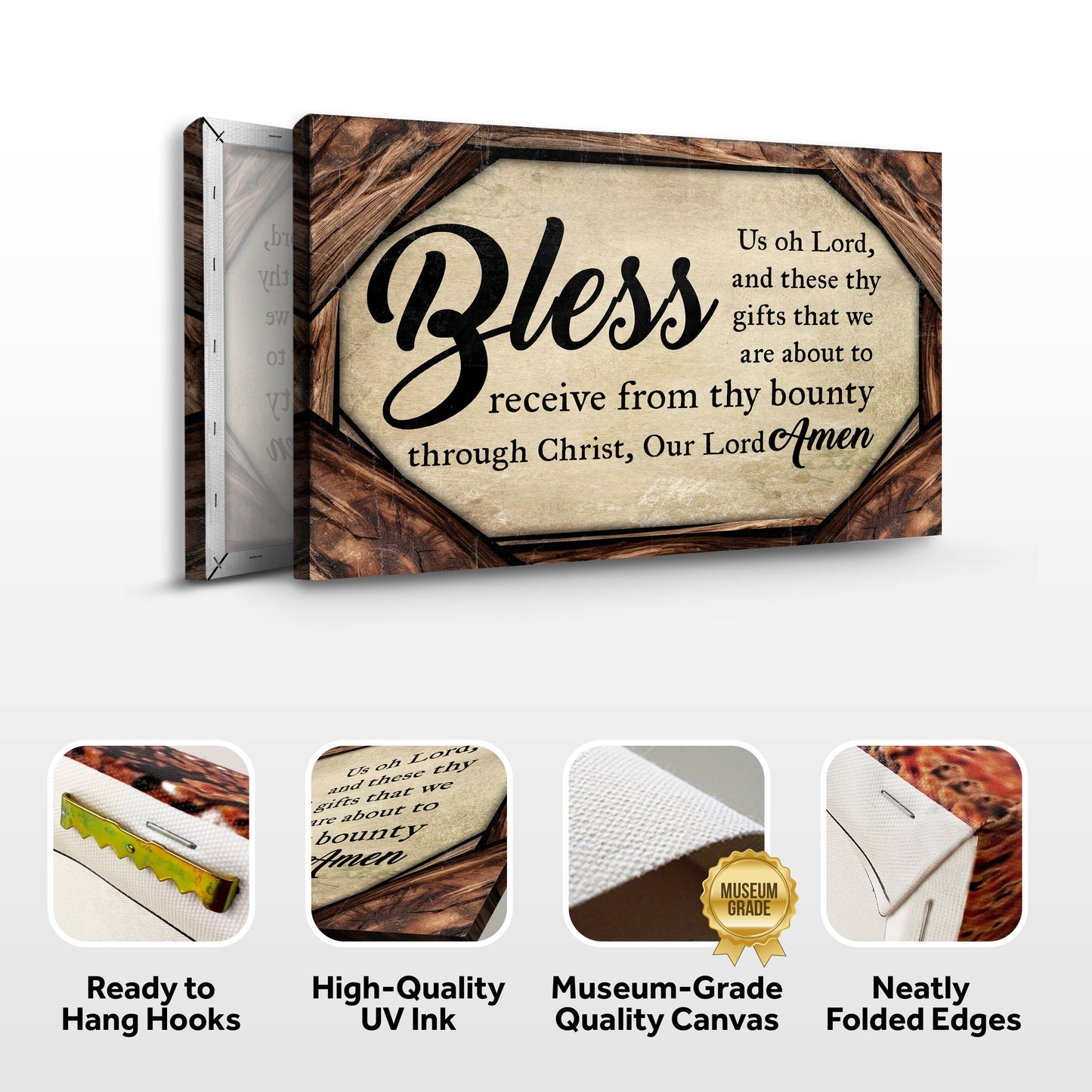 Bless Us Oh Lord Faith Canvas Wall Art
