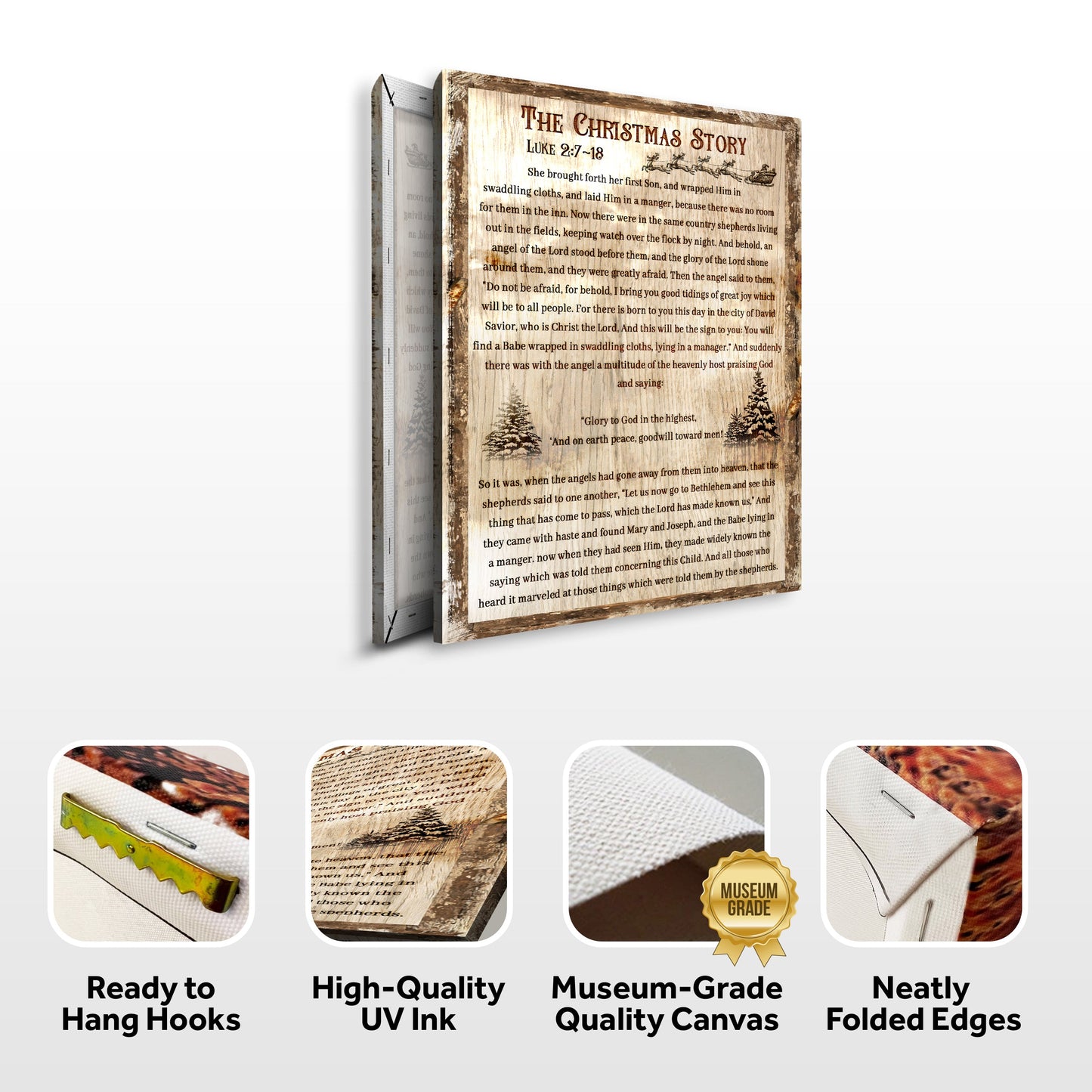 The Christmas Story Faith Canvas Wall Art Sign