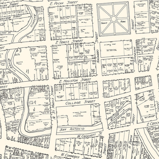 Vintage Map of San Antonio Business Section, Texas, 1929