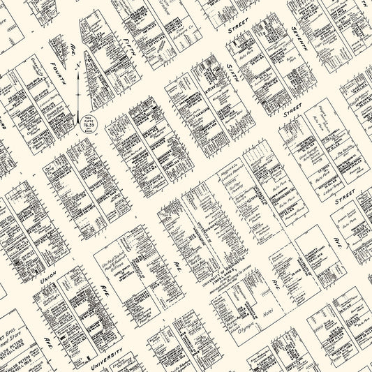 Vintage Map of Seattle, Washington Business Section, 1929