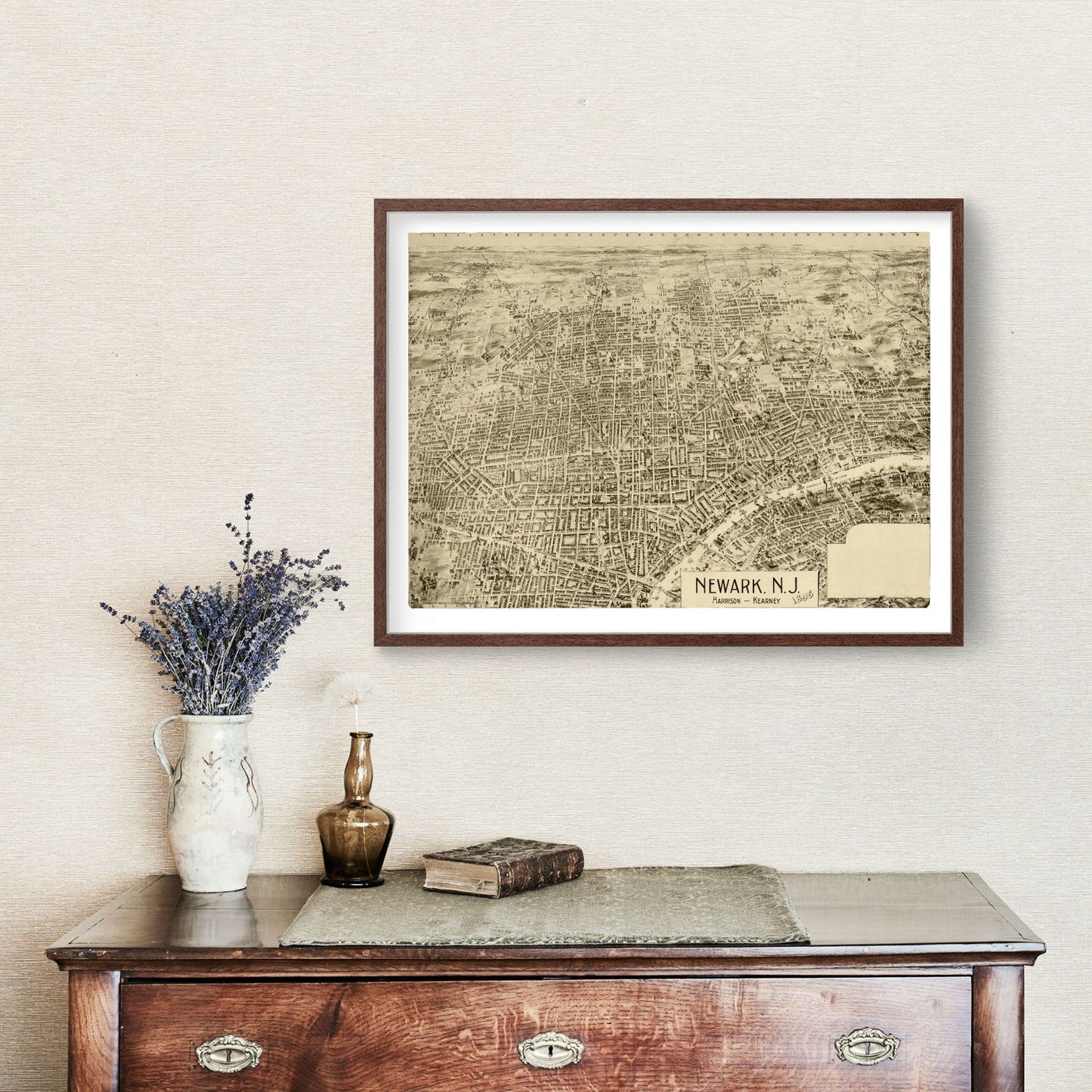 Vintage Map of Newark, New Jersey, 1895