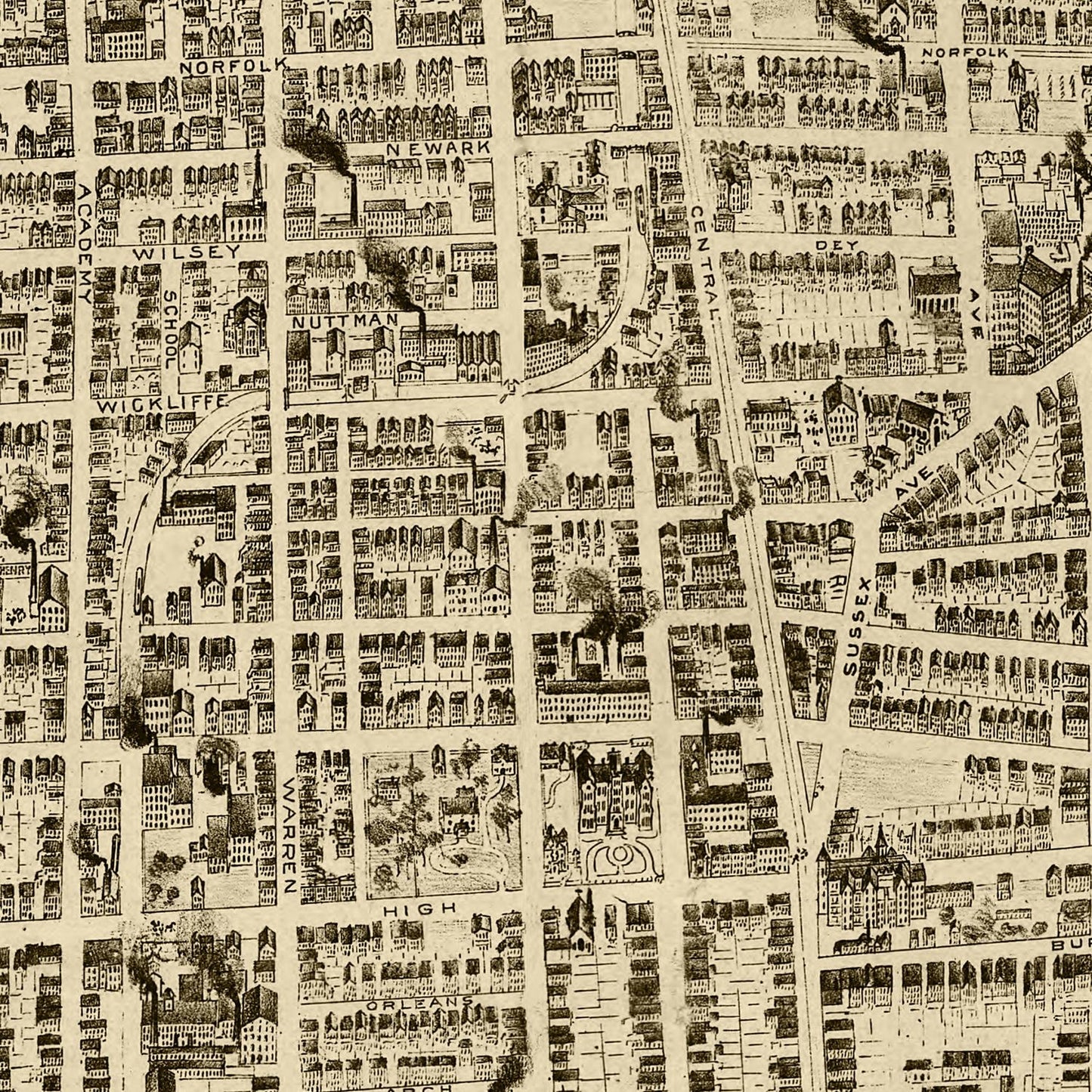 Vintage Map of Newark, New Jersey, 1895