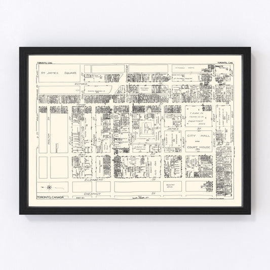 Vintage map of Toronto, Canada, 1929