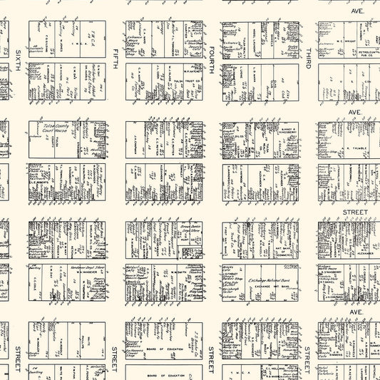 Vintage Map of Tulsa, Oklahoma Business Section, 1928