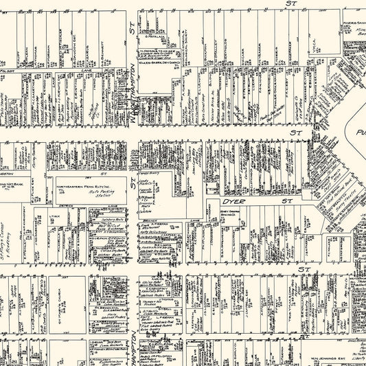 Vintage Map of Wilkes-Barre, Pennsylvania Business Section, 1929