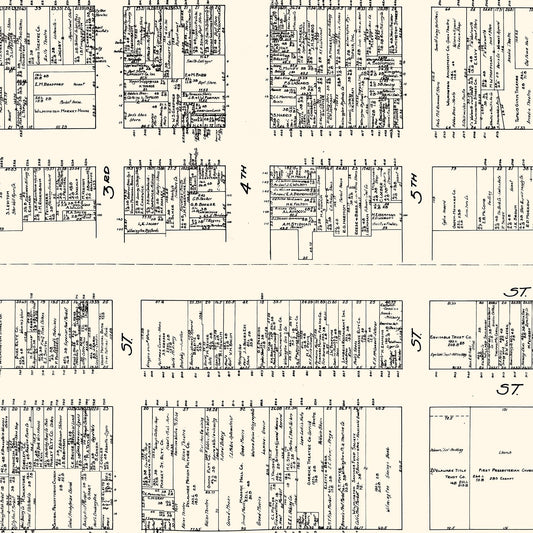 Vintage Map of Wilmington, Delaware Business Section, 1929