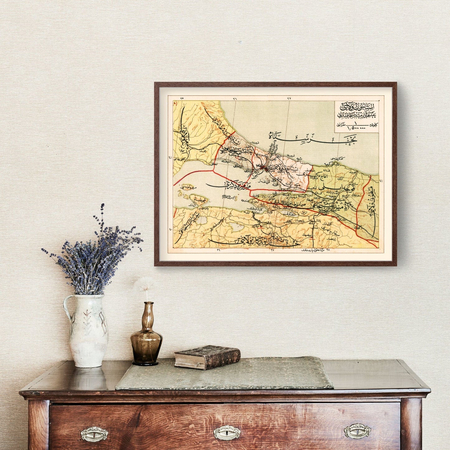 Vintage Map of Istanbul, Turkey, 1909
