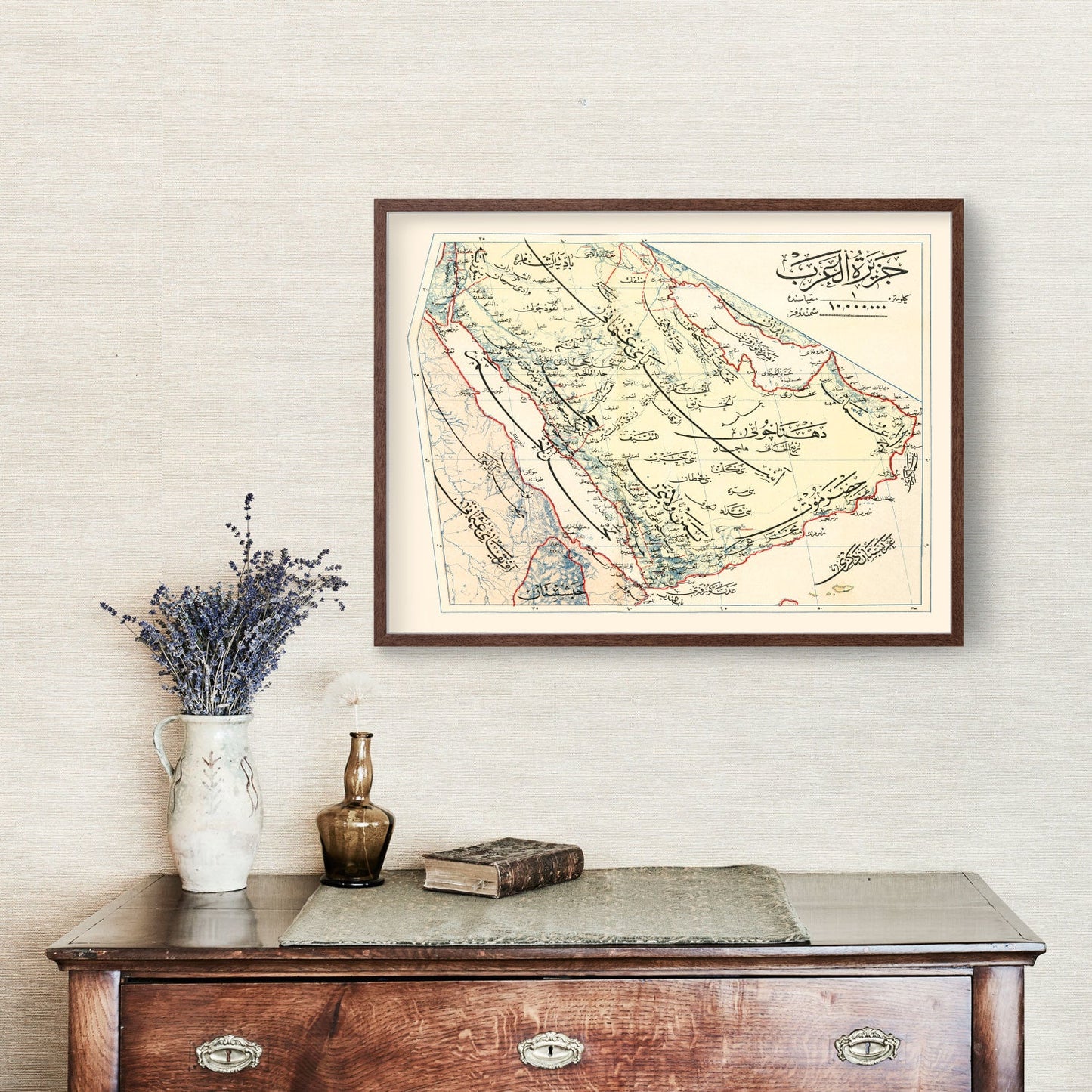Vintage Map of the Arabian Peninsula, 1909