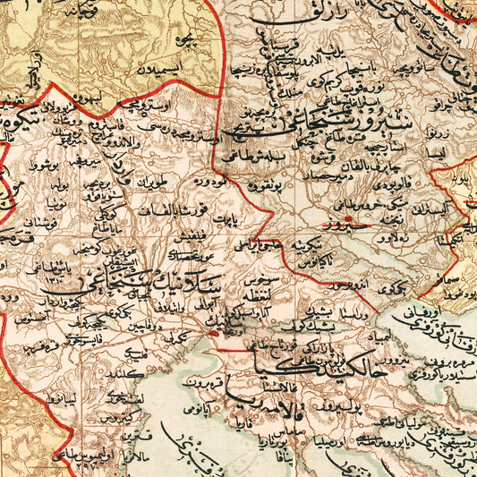 Vintage Map of Salonika, Ottoman Empire, 1909