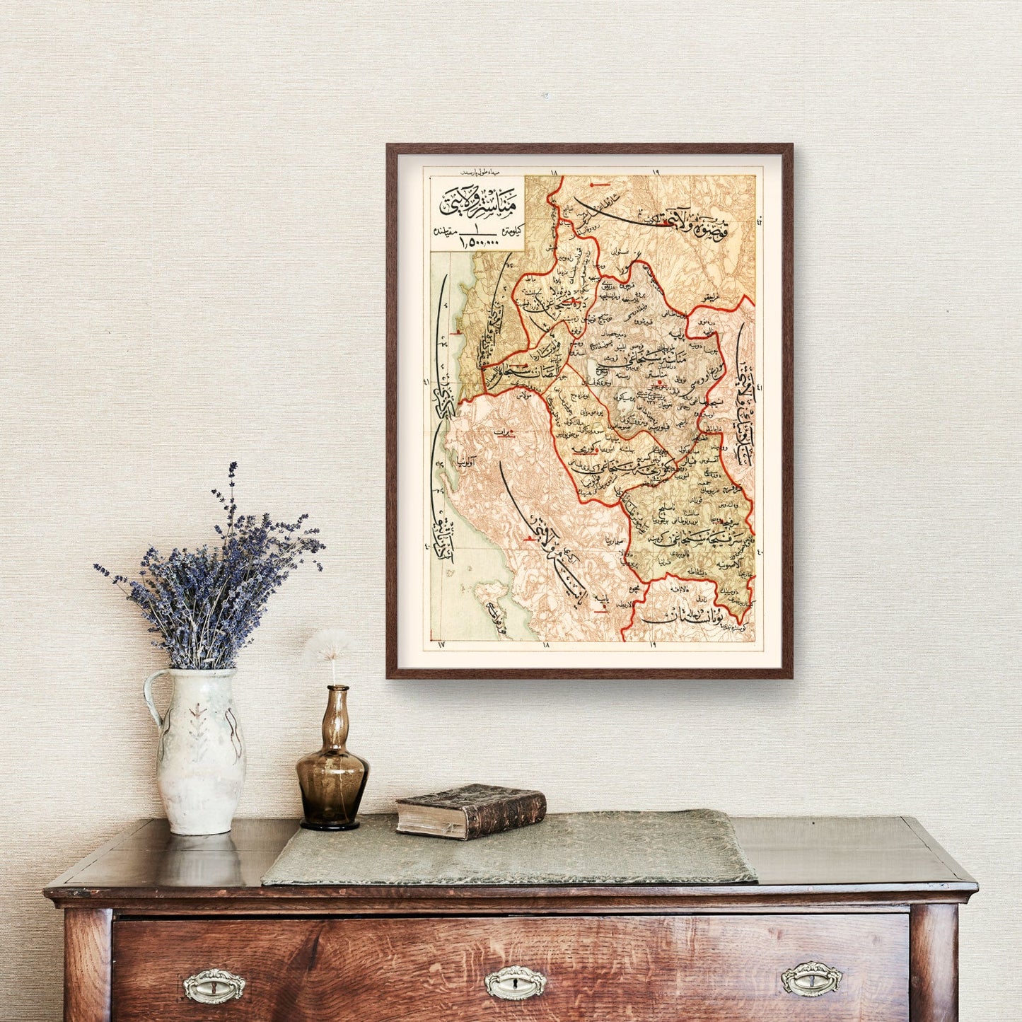 Vintage Map of Manastir Region, Ottoman Empire, 1909