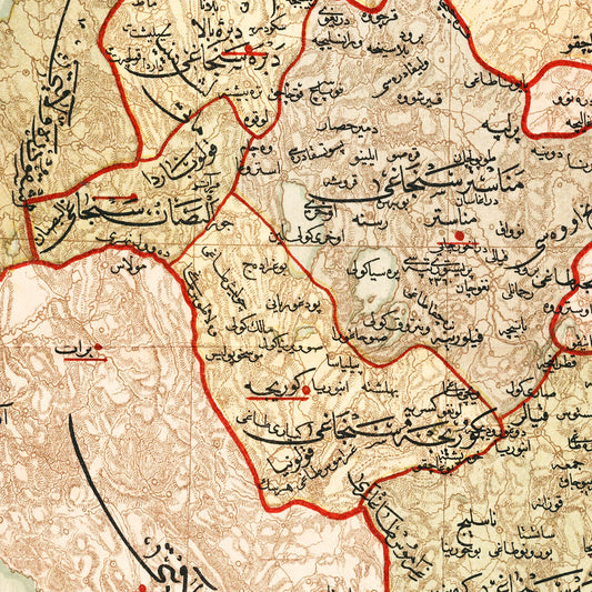 Vintage Map of Manastir Region, Ottoman Empire, 1909
