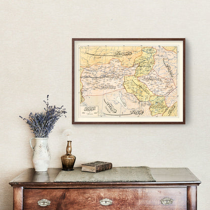 Vintage Map of Ankara, Turkey, 1909