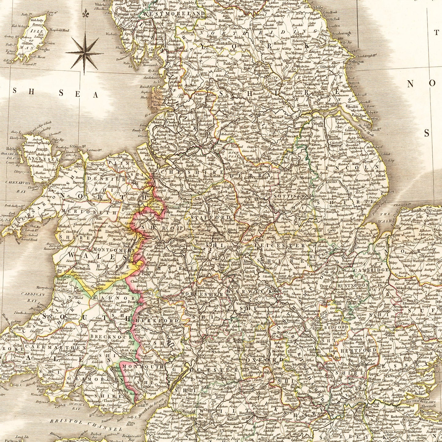 Vintage Map of England, 1809