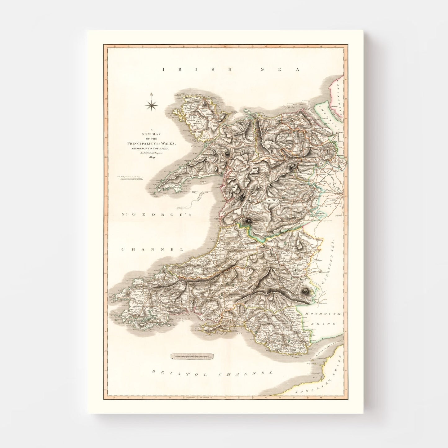Vintage Map of Wales, 1809