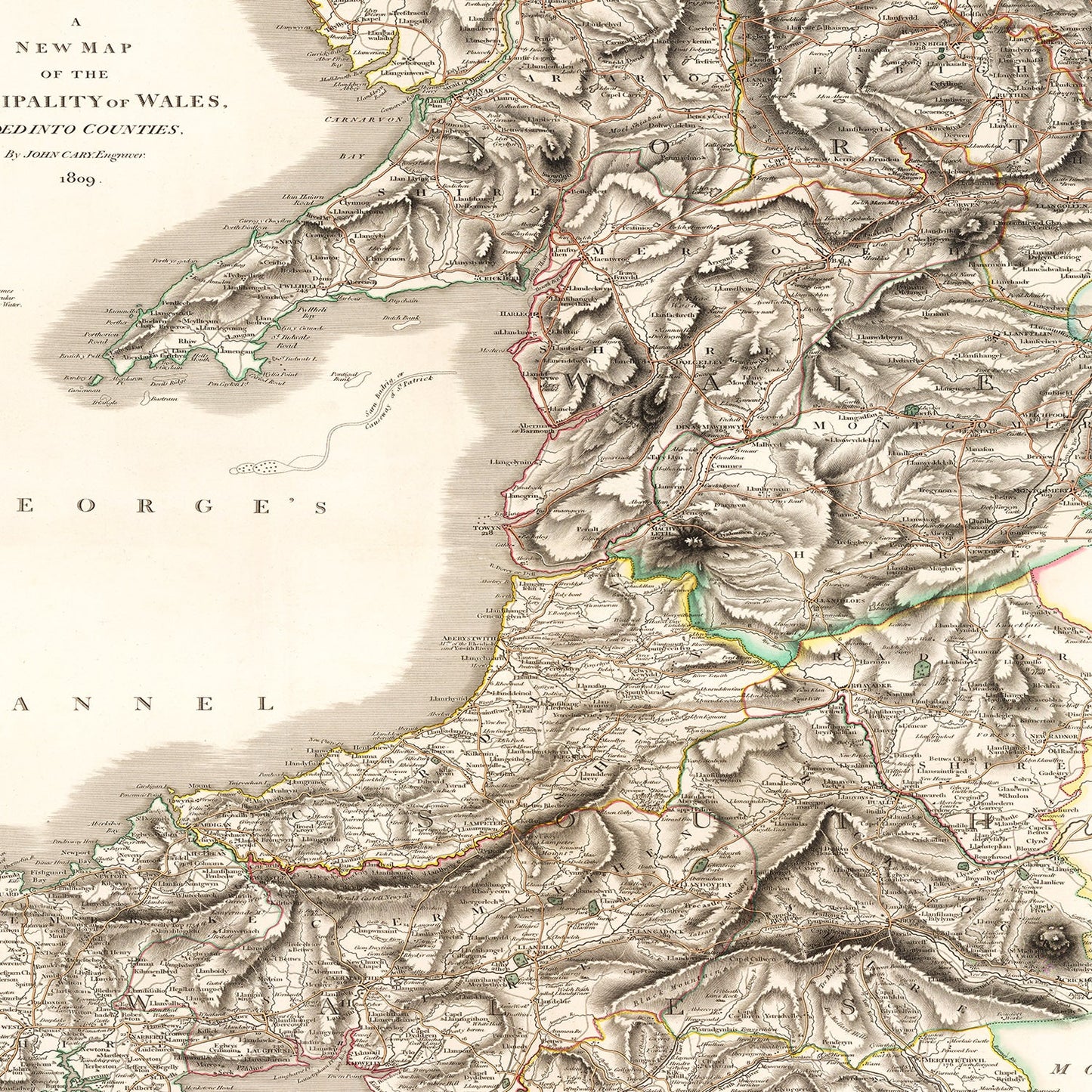 Vintage Map of Wales, 1809