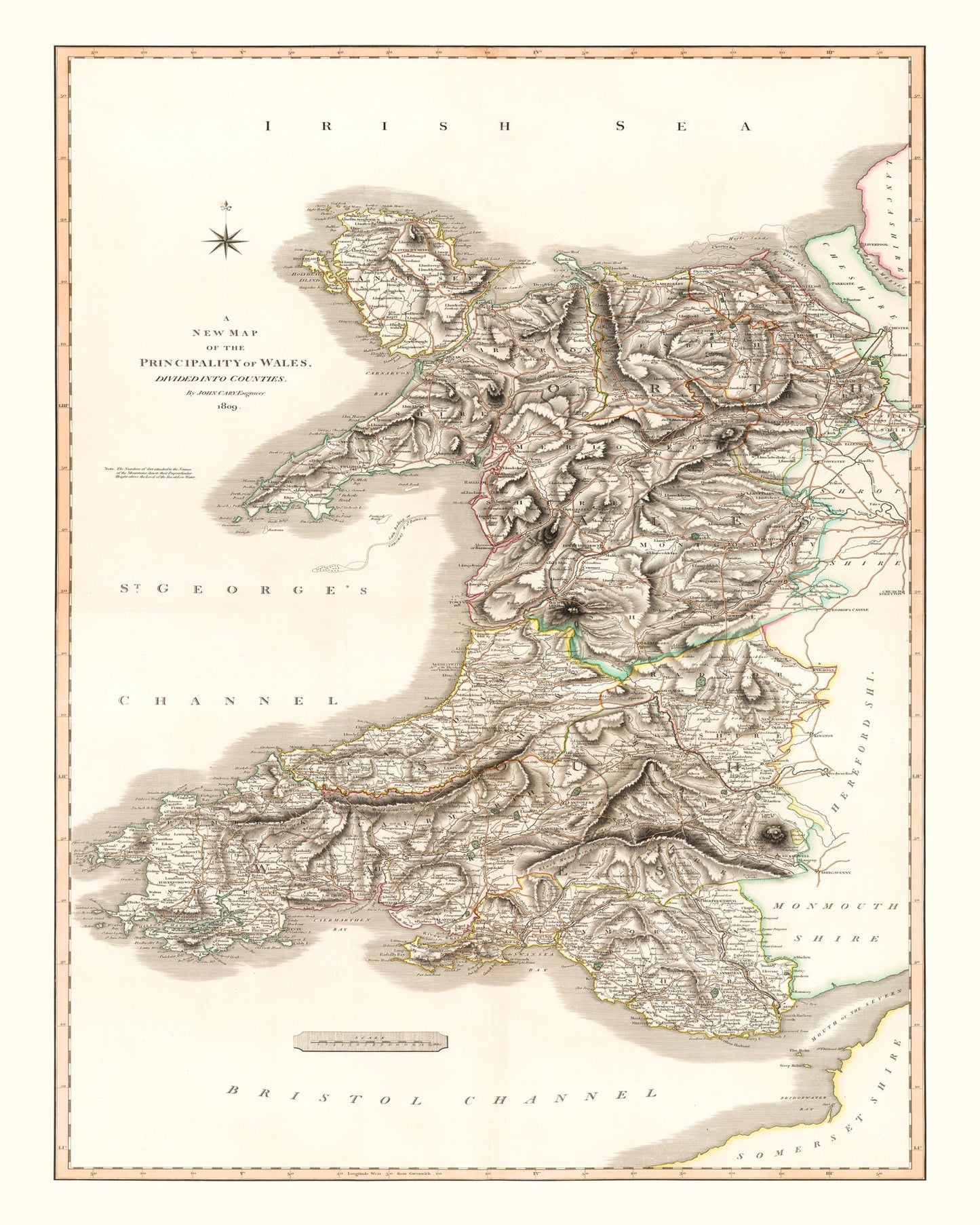 Vintage Map of Wales, 1809