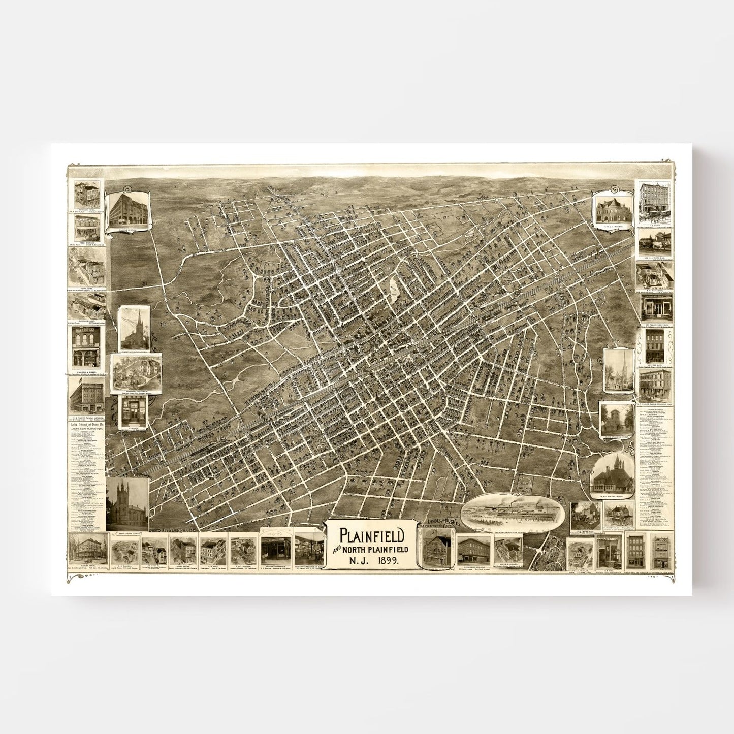 Vintage Map of Plainfield, New Jersey, 1899