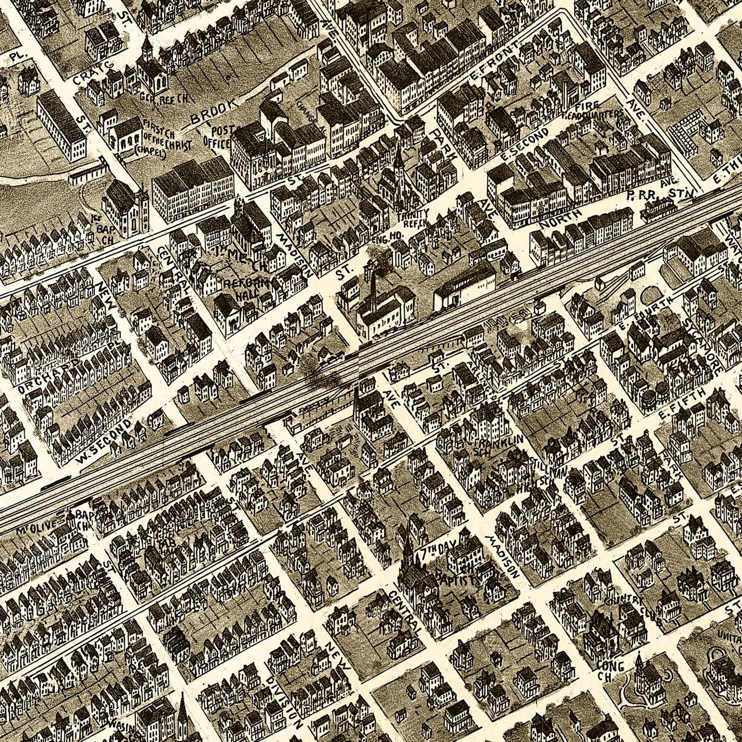 Vintage Map of Plainfield, New Jersey, 1899
