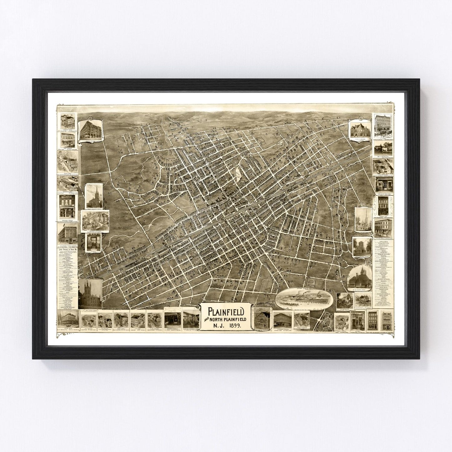 Vintage map of Plainfield, New Jersey, 1899