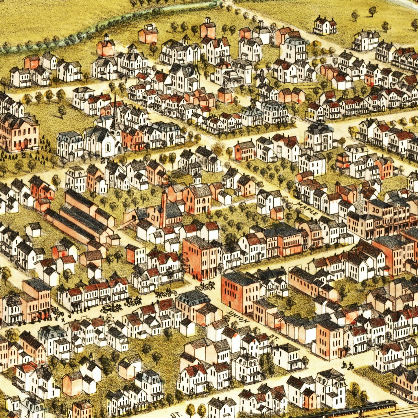 Vintage Map of Somerville, New Jersey, 1882