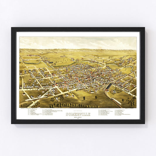 vintage map of Somerville, New Jersey, 1882