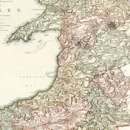 Vintage Map of Wales, 1809 Wall Art