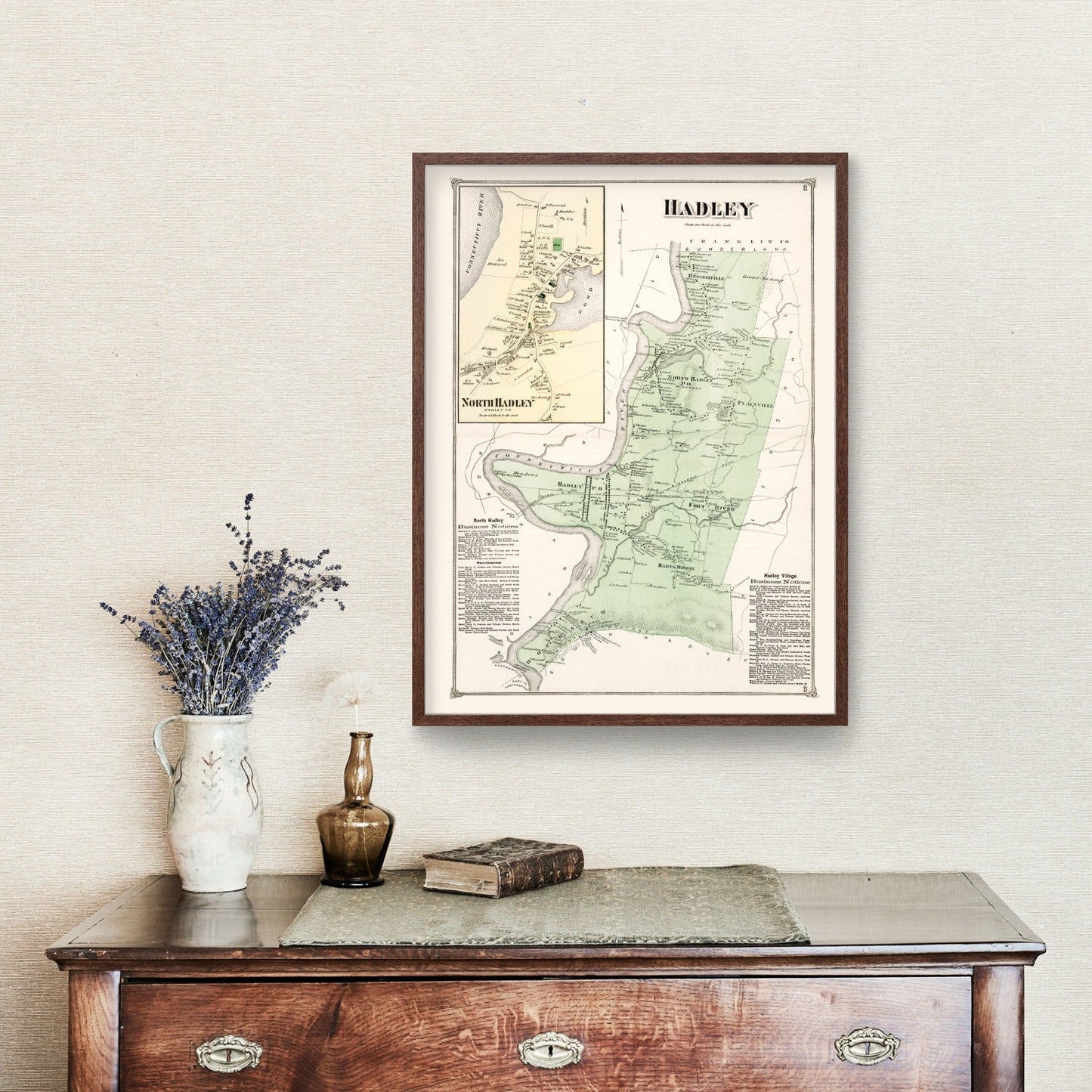 Vintage Map of Hadley, Massachusetts, 1873