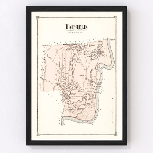 Vintage map of Hatfield, Massachusetts, 1873