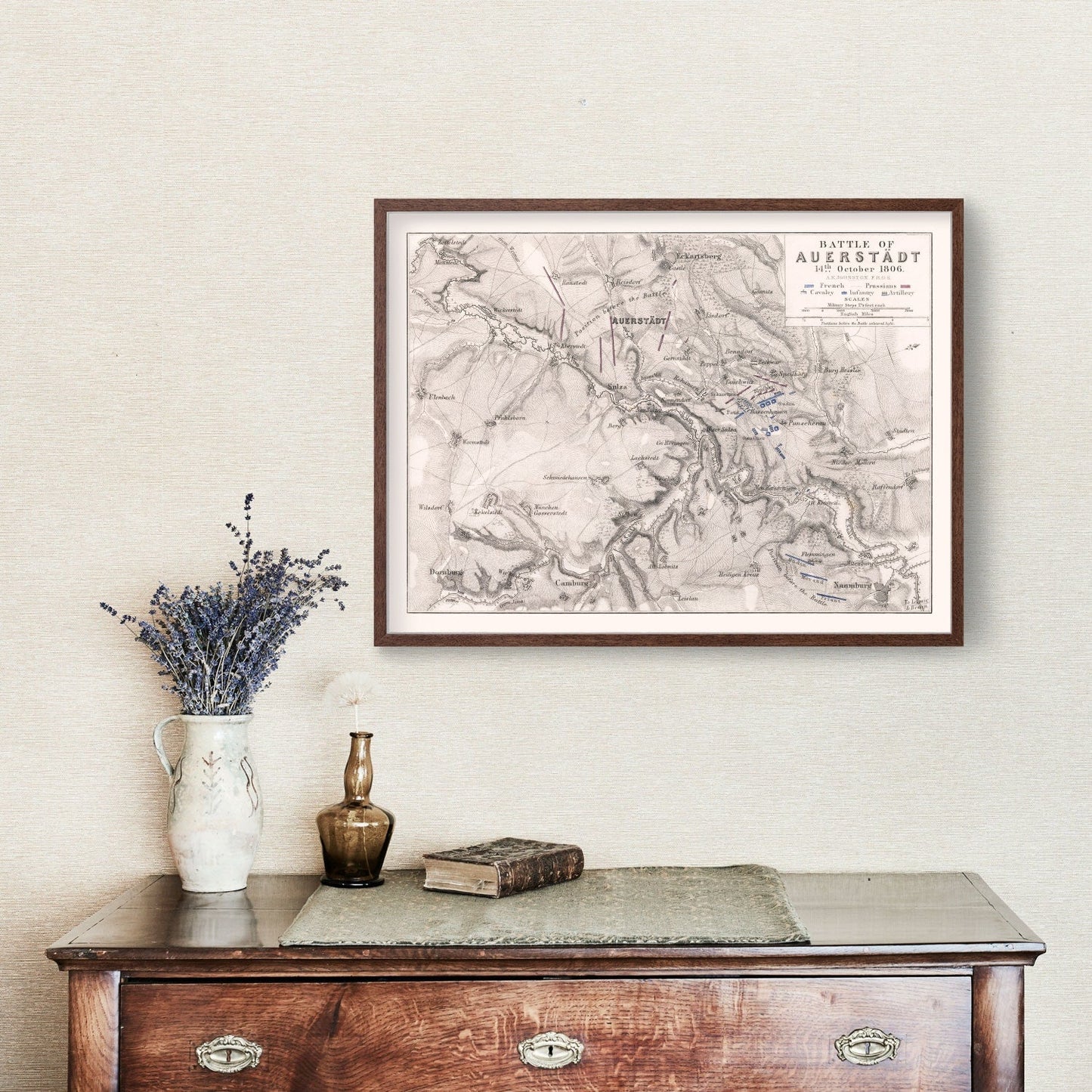 Vintage Map of the Battle of Auerstedt, 1806