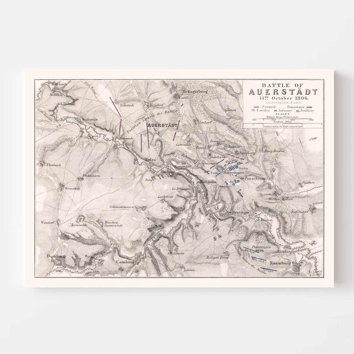 Vintage Map of the Battle of Auerstedt, 1806