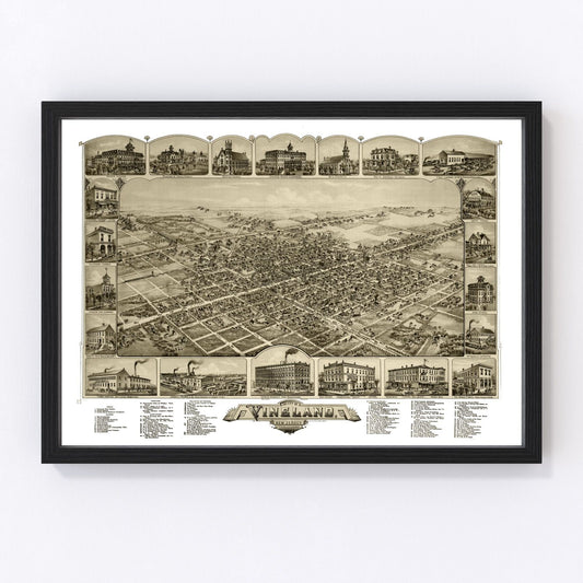 Vintage map of Vineland, New Jersey, 1885