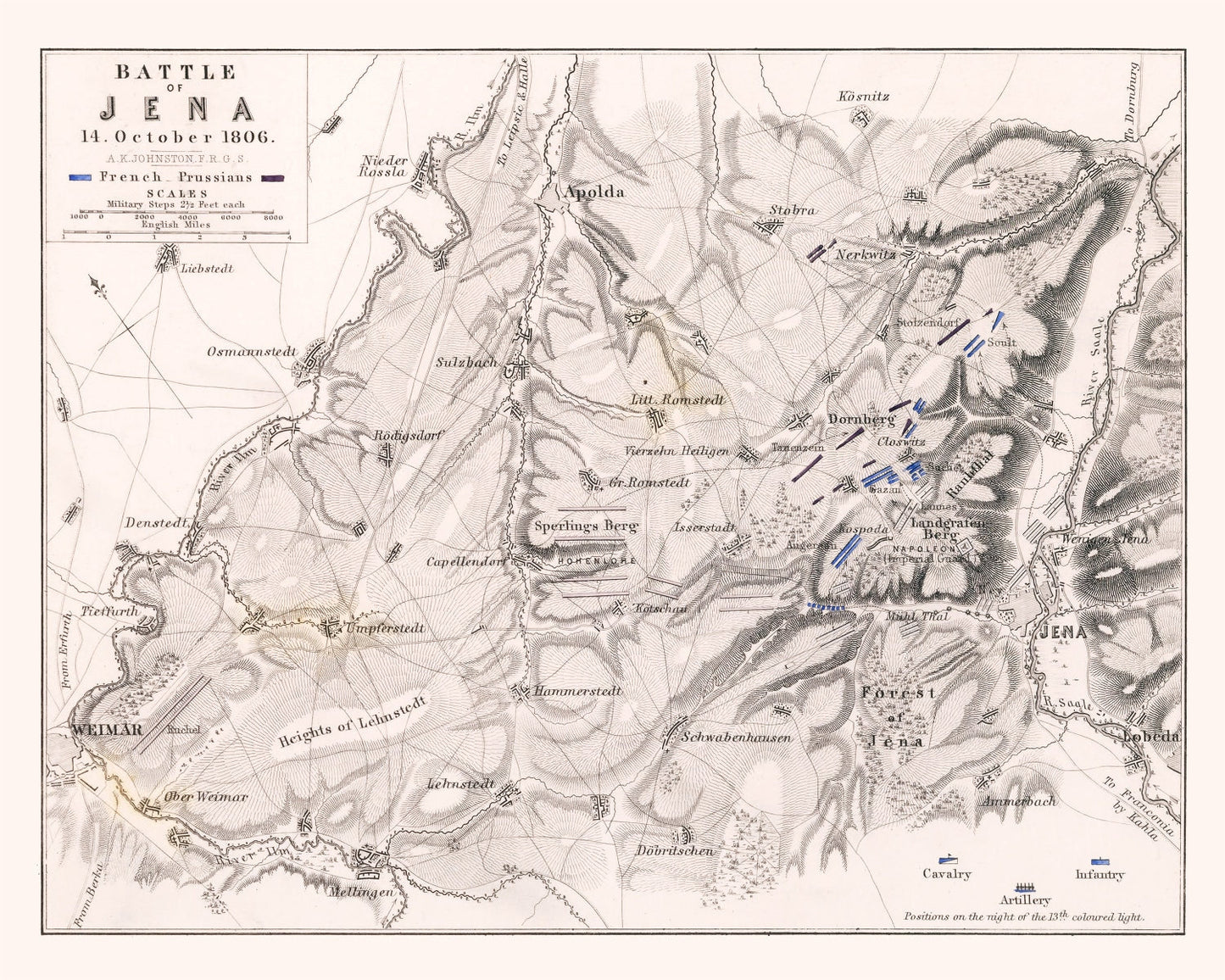 Vintage Map of the Battle of Jena, 1806