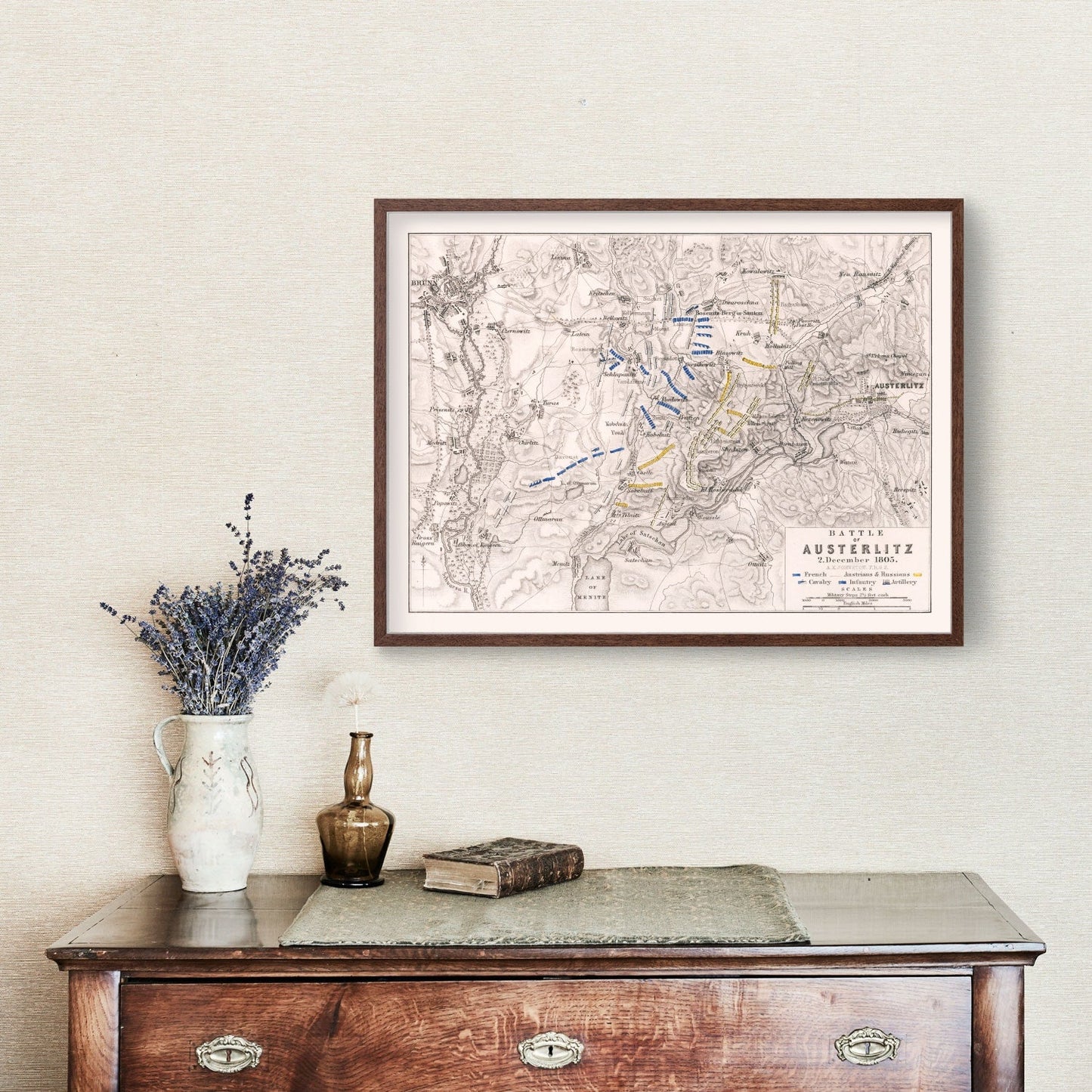 Vintage Map of the Battle of Austerlitz, 1805