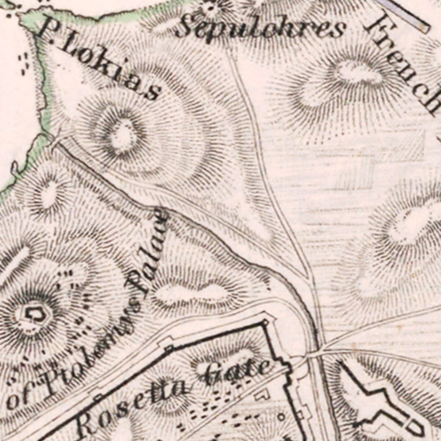 Vintage Map of the Battle of Alexandria, 1801