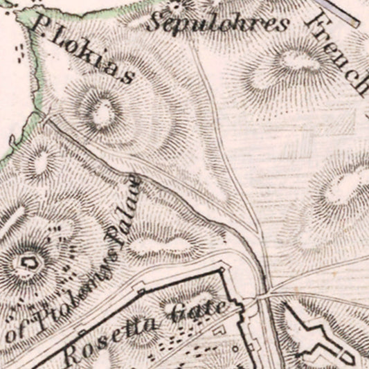 Vintage Map of the Battle of Alexandria, 1801