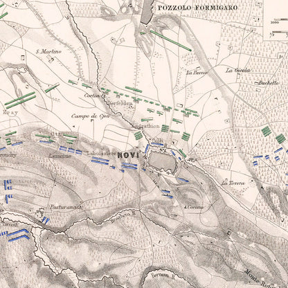 Vintage Map of the Battle of Novi, 1799