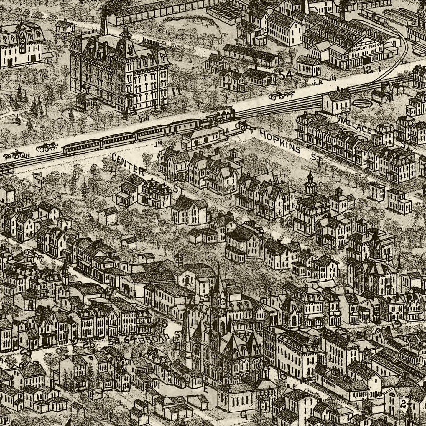 Vintage Map of Woodbury, Gloucester County, New Jersey 1886