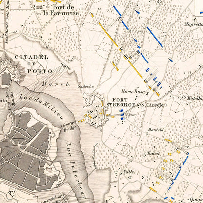 Vintage Map of the Siege of Mantua, 1796