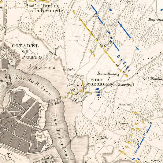 Vintage Map of the Siege of Mantua, 1796