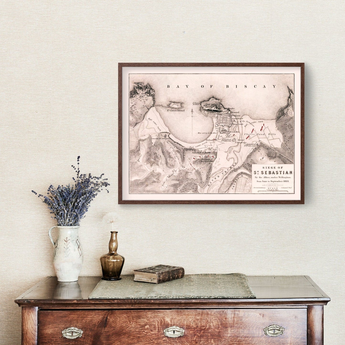 Vintage Map of the Siege of San Sebastian, 1813