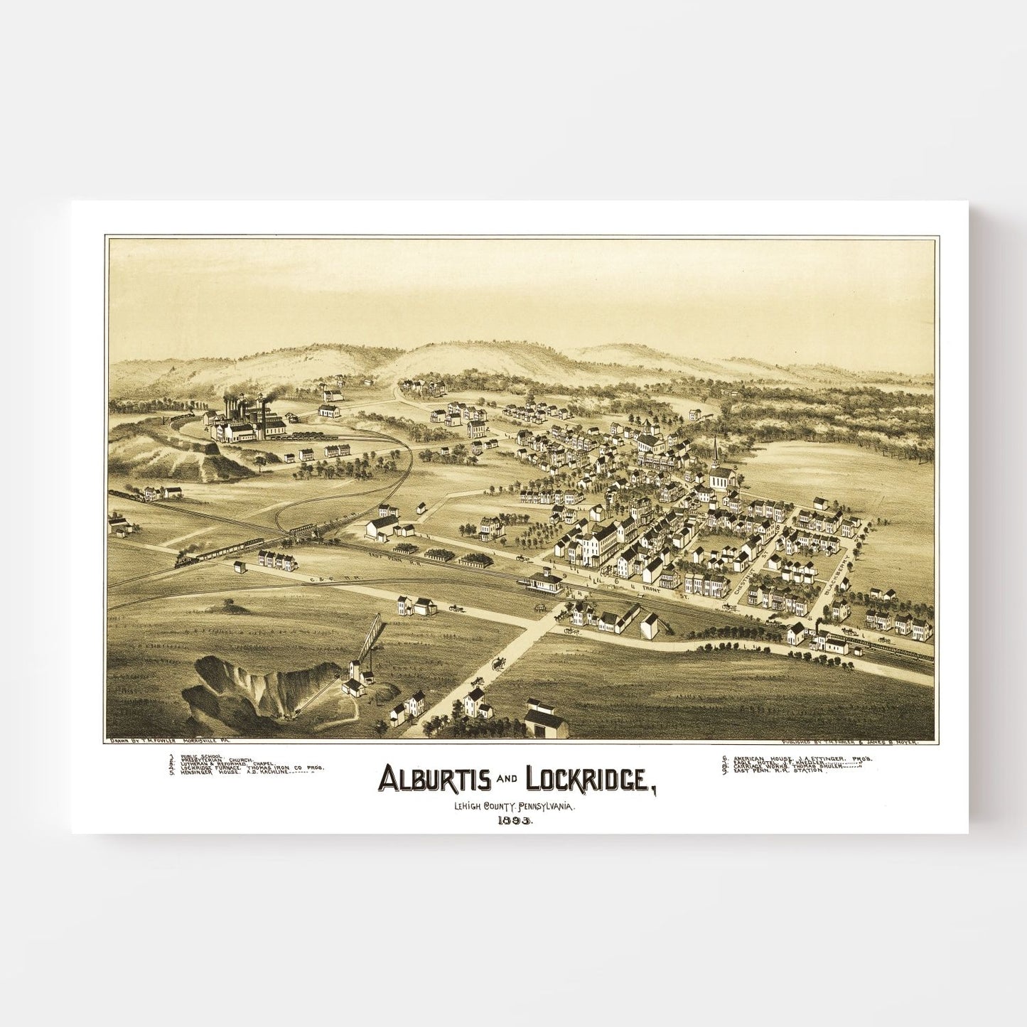 Vintage Map of Alburtis, Pennsylvania, 1893