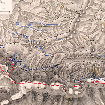 Vintage Map of the Battle of Busaco, Portugal, 1810