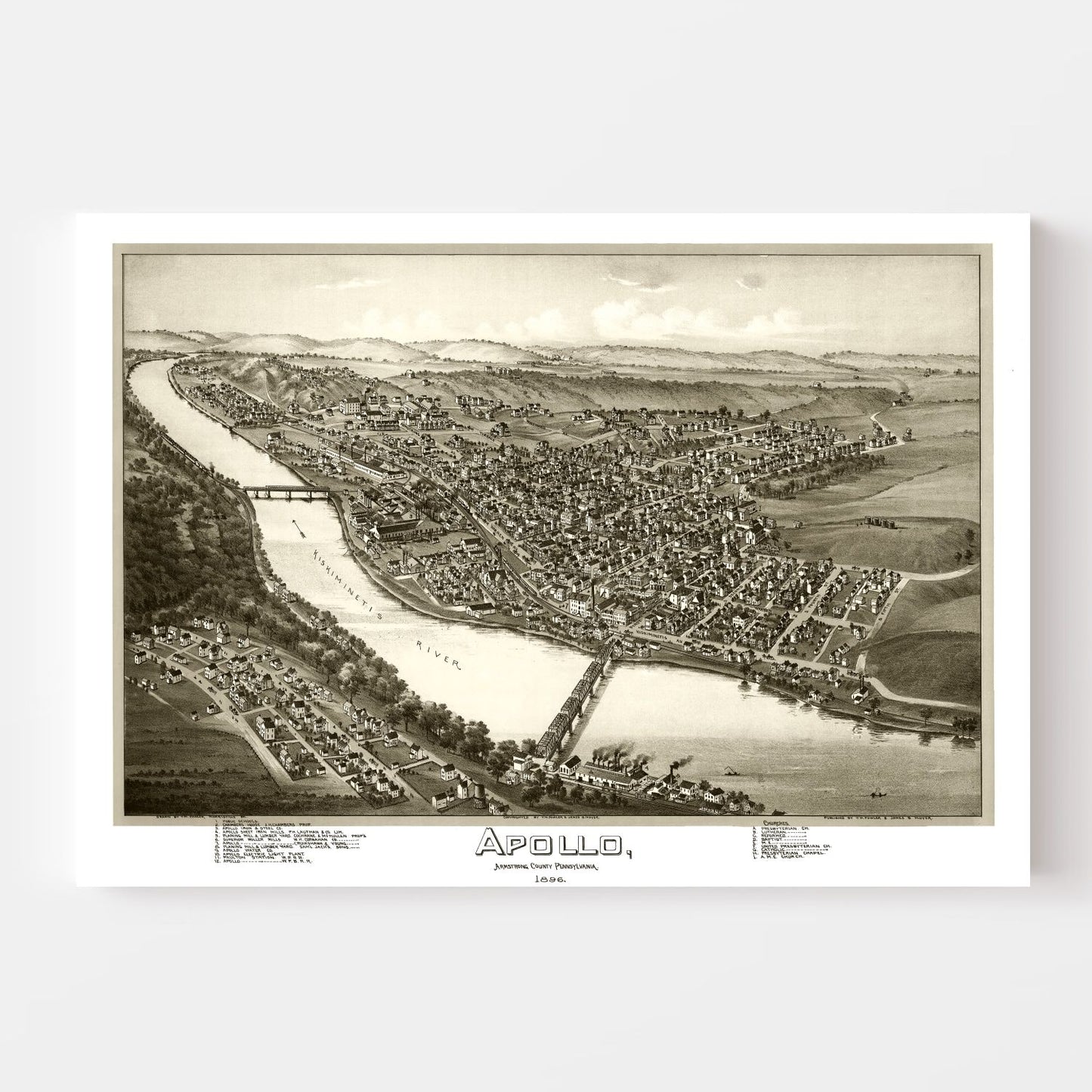 Vintage Map of Apollo, Pennsylvania, 1896