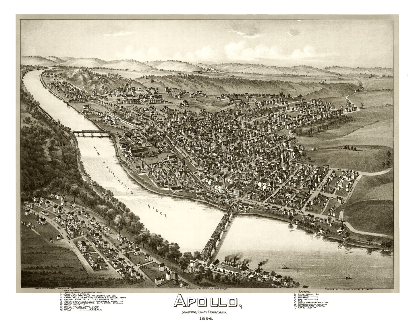 Vintage Map of Apollo, Pennsylvania, 1896