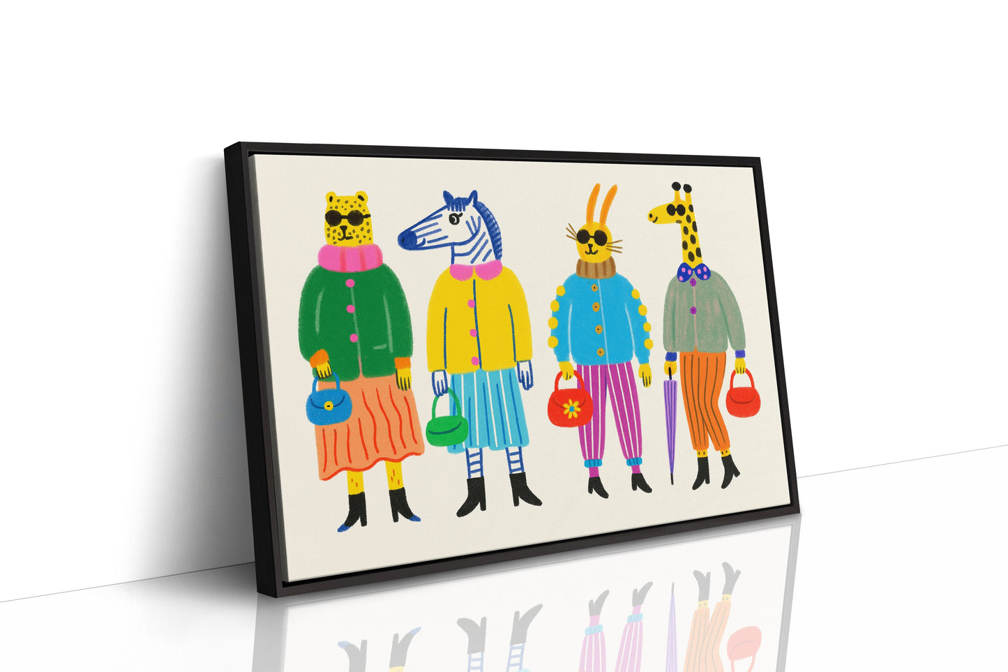 Fashion Herd Stylish Animal Friends Wall Art Print