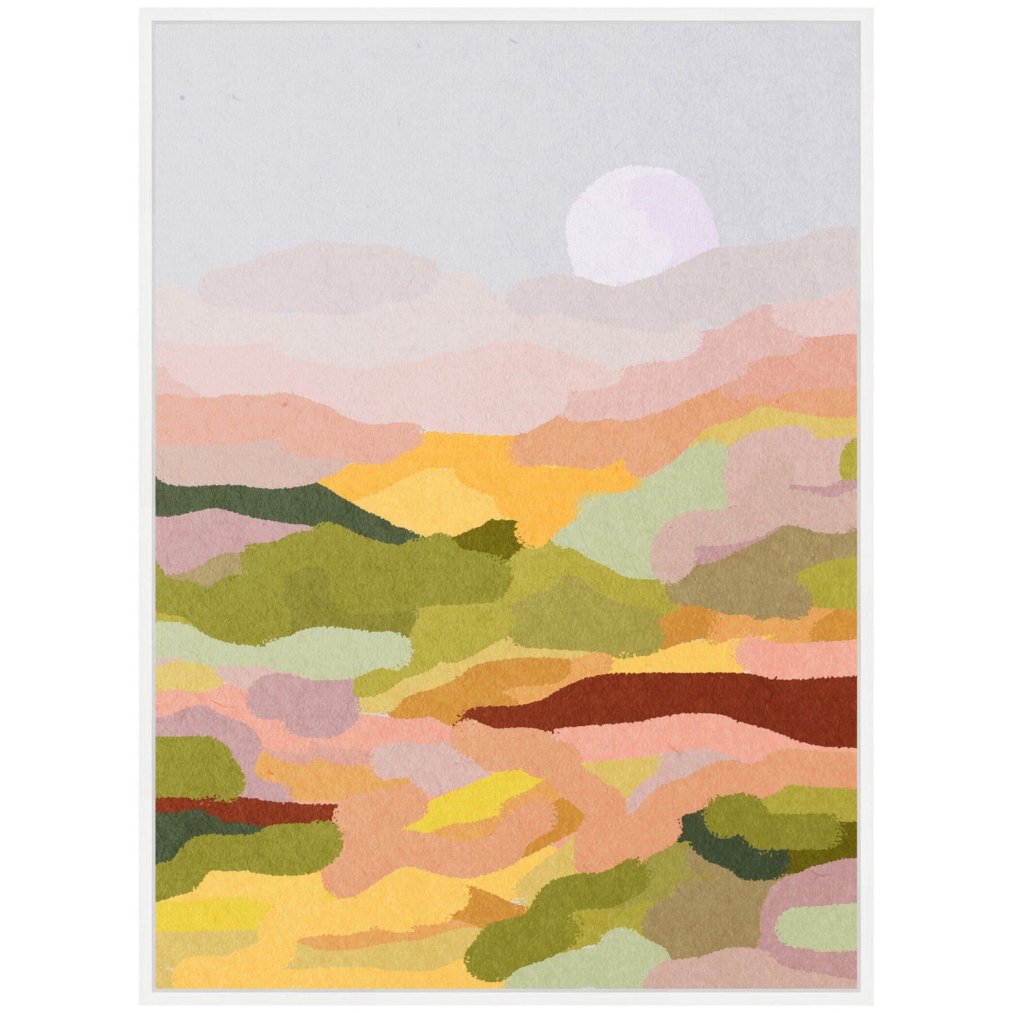 Golden Hills Landscape Framed Canvas Wall Art