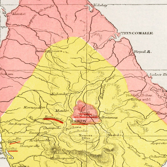 Vintage Map of Sri Lanka, 1862