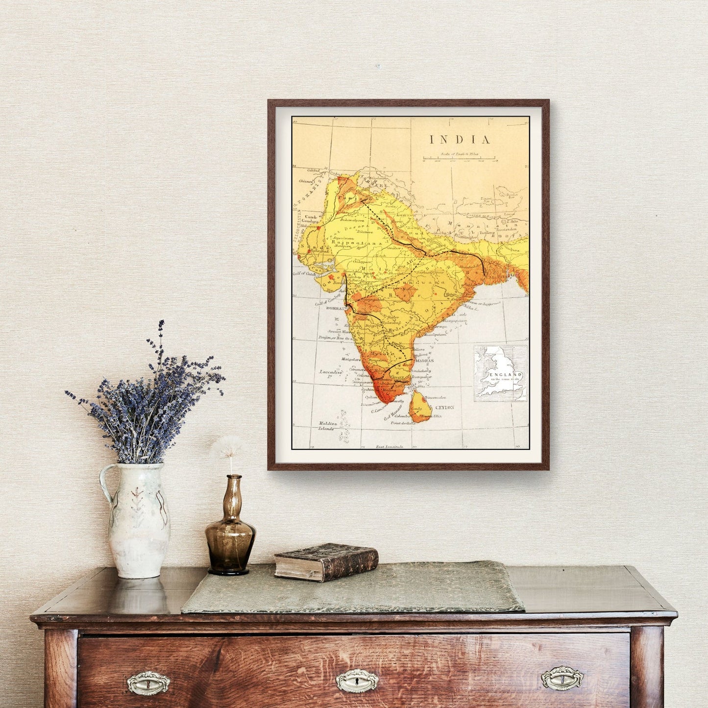 Vintage Map of India, 1862